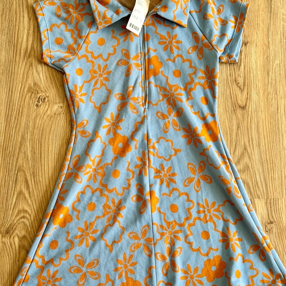 NWT Urban Outfitters Retro Knit Zip Up Mini Dress- Size Medium - Picture 6 of 13